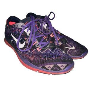 Nike Womens Free 5.0 Tr Fit 4 Sneakers Purple Black Running Shoes Size: US 7.5